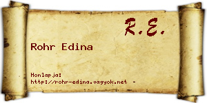 Rohr Edina névjegykártya